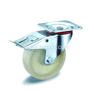 Flat Plate Industrial White PP Brake Casters